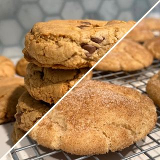 Half Butterscotch Toffee and half Vegan Snickerdoodle cookies